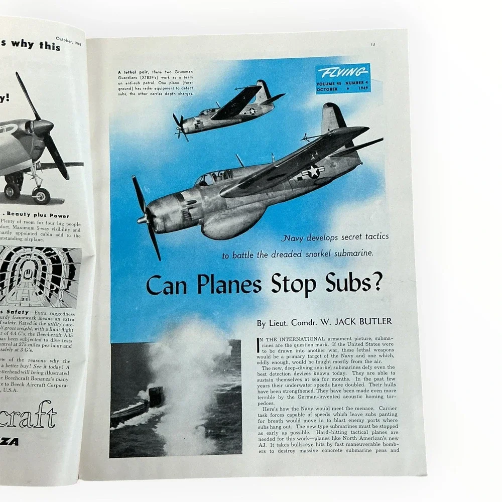Flying Magazine October 1949 Vintage Aviation McDonnell FH-1 Phantom Navy WWII